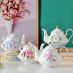 「锦瓷南瓜壶 · Blooming Gourd」 — 500ml High Gourd-Shaped White Porcelain Teapot (Colorful Floral Pattern · Heat-Resistant Ceramic · Home & Office Use) - Image 2