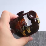 Portable ceramic teapot gaiwan with 2 cups a tea sets,Chinese portable travel tea set drinkware,Beautiful and easy teapot kettle - Image 6