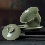 180ml Longquan Bamboo Celadon Tea Tureen Ceramic Tea Cup Kung Fu Teaset Tea Maker Large Single Sancai Tea Bowl Customized Teaset - Image 4