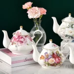 「蔷薇瓷壶 · Rosebridge」 — 900ml European Ceramic Teapot (English Afternoon Tea Style · Heat-Resistant Porcelain · High-Capacity Coffee & Tea Kettle) - Image 3