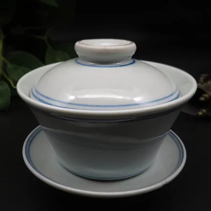 Gaiwan Handmade Tureen Cup and Saucer Lid, Antique Big Tea Bowl, Decoration Accessories