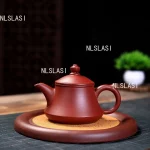 「柱础壶 · Column Base」 — 210ml Handmade Yixing Purple Clay Teapot (Raw Ore Da Hong Pao Clay · Douli Lid · 10-Hole Filter · Classical Chinese Form) - Image 2