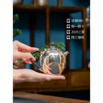 「山影壶 · Mountain Echo」 — 200ml Handmade 999 Sterling Silver Teapot (Hammered Finish · Japanese-Inspired Form · Yunnan Craftsmanship) - Image 5