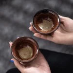 Jian Zhan Kiln-Transformed Leaf Tea Cup Kiln-Transformed Master Cup Japanese Style Ceramic Household Tea Set Douli Cup Large Tas - Image 2