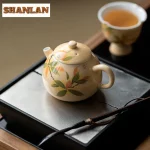 「桂香文旦壶 · Osmanthus Bloom」 — 145ml Hand-Painted Ceramic Teapot (Wendan Form · Osmanthus Motif · With Filter) - Image 4