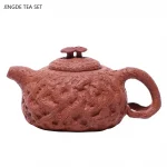 「赤岩壶 · Crimson Terrain」 — 200ml Handmade Yixing Red Clay Teapot (Raw Ore Zisha · Irregular Sculpted Form · Modern Organic Aesthetic) - Image 2
