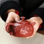 「藏龙壶 · Hidden Dragon Flame」 — 220cc Handmade Yixing Purple Clay Teapot (Dragon Relief · Original Mine Dahongpao Clay · Gongfu Brewing Pot) - Image 4