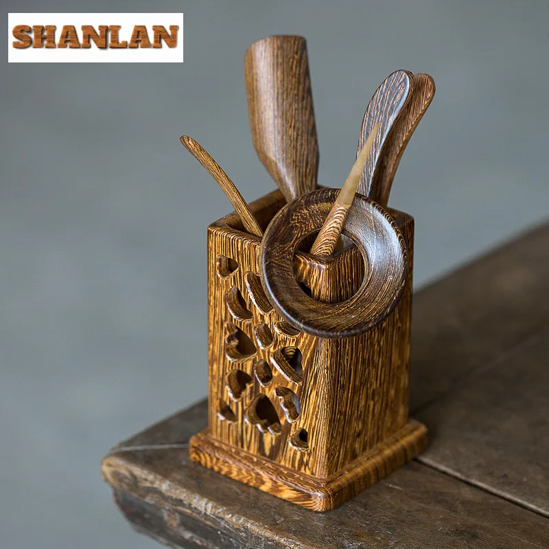 kf-S131098055d824872aecdd5bce735c739O Chinese Chicken Wing Wood Tea Ceremony Six Gentlemen Set Home Kung Fu Teaset Accessories Needle Spoon Knife Tea Tool Kit Craft - Image 1