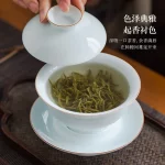 Porcelain Kiln Fire Handmade Jingdezhen High-End Ceramics Bluish White Cover Teacup Single Non-Scald Gift Box - Image 4