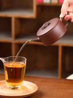 「漢瓦壺 · Amphore Antique」 — 220ml Handmade Yixing Purple Clay Teapot (Raw Ore Downhill Mud) - Image 5