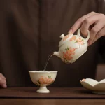 「浮影泡壶 · Painted Whisper」 — 130ml Pure Hand-Painted Ceramic Teapot (Bubble Form · Ball Hole Filter · Light Luxury Retro Style · Gongfu Brewing & Gift Use) - Image 3