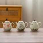 「绘影龙角壶 · Prism Bloom」 — 200ml Hand-Drawn Ceramic Teapot (Multi-Faceted Dragon Egg Form · White Porcelain Base · Built-in Filter · Chinese Style Motif) - Image 4
