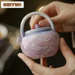 150ml Starry Sky Hand Painted Purple Whale Arita Porcelain Teapot Luxury Tea Infuser Pot Tea Soaking Kettle With Filter For Tea - Image 3