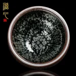 High-End Guocong Jianyang Jianzhan Tea Cup Handmade Oil Drops Temmoku Large Size Ceramic Kung Fu - Image 2