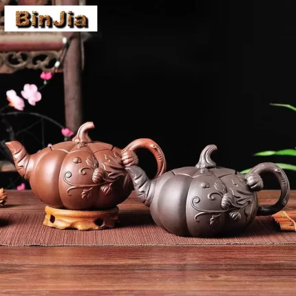 Yixing Purple Clay Teapot Large-Capacity Pumpkin Pot Zhu Mud Handmade Filter Tea Maker Chinese-Style Sand Set 780Ml