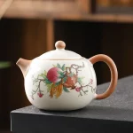 「汝影西施壶 · Mistglaze Grace」 — 220ml Ru Kiln Ceramic Teapot (Xishi Form · Colored Glaze Finish · National Trend Style · Gongfu Brewing Vessel) - Image 2