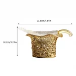 1Set Creative Metal Tea Strainer Heat-Resistant Leaf Shaped Filter Adornment Home Accessory Metal Tea Strainer - Image 3