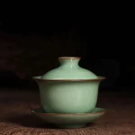 Ge Kiln Ice Cracked Cover Tea Bowl Longquan Celadon Large Tureen Free Shipping