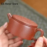 「德钟壶 · Emberline Mini」 — 125ml / 180ml Handmade Yixing Purple Clay Teapot (Raw Ore Downslope Mud · Compact De Zhong Form) - Image 3