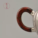 「南瓜壶 · Gourd Flame」 — 220ml Handmade 999 Sterling Silver Teapot (Lacquered Pumpkin Form · Ribbed Body · Gongfu Brewing Vessel) - Image 4