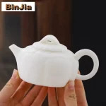 Dehua Sheep Fat Jade White Porcelain Teapot Boutique Biscuit Unglazed Ware Pot Tea Soaking Ball Kettle Ceremony Collection Gift - Image 2