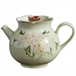 「灰影桃花壶 · Petal Ash」 — 90ml Grass-Ash Glazed Ceramic Teapot (Pure Hand-Painted Peach Blossom Motif · Miniature Gongfu Brewing Vessel) - Image 2