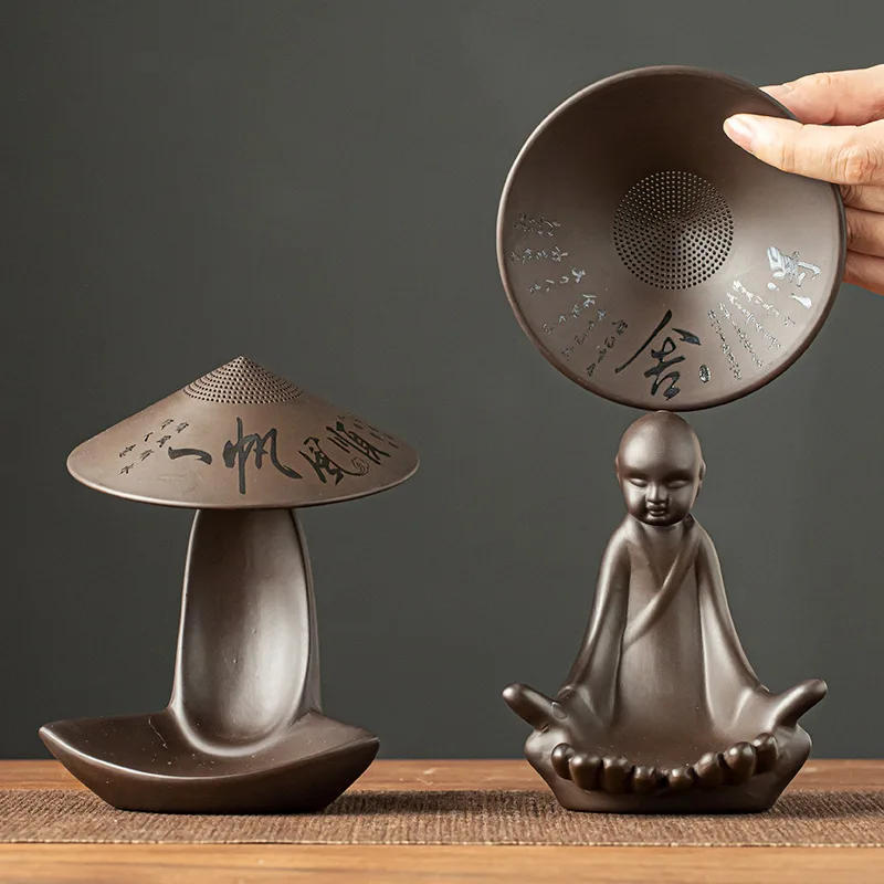 kf-S43fd9228bc99469788badc5c769dac11K Tea Strainer with Purple Sand Filter, Retro Tea Leak, Ultra Fine, Creative Tabletop Decoration, Household, Simplicity, Zen Tea - Image 1