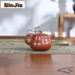 400ml Ancient Yixing Purple Clay Teapots Handmade Pumpkin Pot Raw Ore Purple Red Mud Kettle With Infuser Zisha Tea Set Tea Items - Image 2