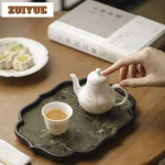 125ml Hand-painted Wisteria Flower White Porcelain Teapot Ancient Tea Infuser Pot Tea Maker Kettle With Ball Hole Tea Ceremony - Image 5