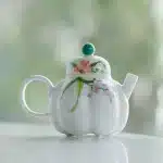 Pumpkin Shape Ceramic Teapot Hand Painted Flower China Porcelain Tea Pot Infuser Container Tea Ceremony Teaware Gifts