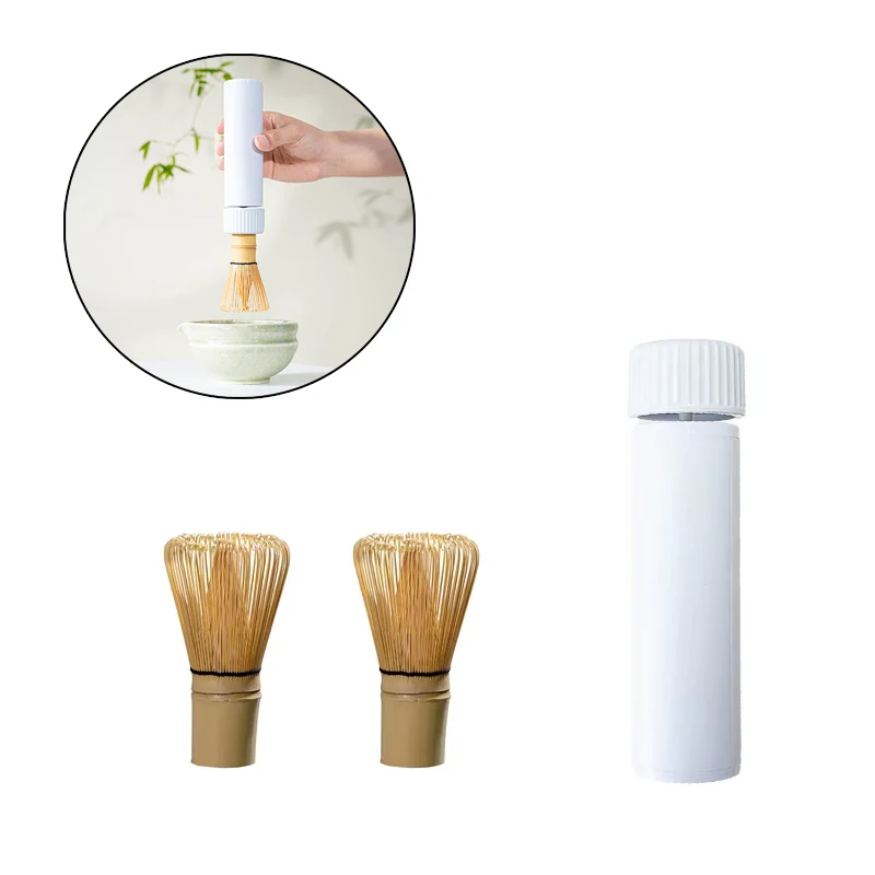 kf-S482d236a35e44b60a2eb35ce85336bf3w Powerful Electric Matcha Brush Type-C Rechargable Low-noise Wireless Handheld Electric Tea Whisk Brush Device Machine White - Image 1