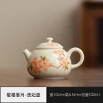 「浮影泡壶 · Painted Whisper」 — 130ml Pure Hand-Painted Ceramic Teapot (Bubble Form · Ball Hole Filter · Light Luxury Retro Style · Gongfu Brewing & Gift Use) - Image 5