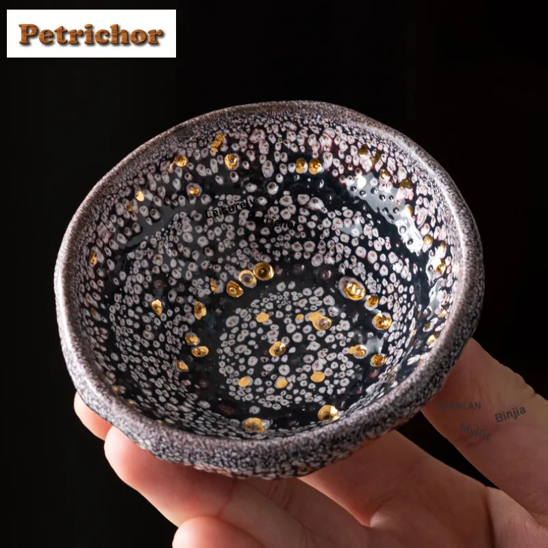 kf-S4ec223f0667a4482b39ada06927f3082S 60ml Gilded Teacup Traditional Tea Bowl Tea Pair Tea-tasting Personal Cup Chazhan Master Cups Oolong Tea Household Tableware - Image 1