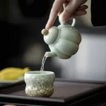 「青瓷南瓜壶 · Gourdshade」 — 130ml Pumpkin-Shaped Celadon Teapot (Vintage Chinese Style · Handmade Ceramic · Gongfu Brewing Vessel for Tie Guan Yin & Jasmine) - Image 2