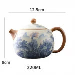 「汝影西施壶 · Mistglaze Grace」 — 220ml Ru Kiln Ceramic Teapot (Xishi Form · Colored Glaze Finish · National Trend Style · Gongfu Brewing Vessel) - Image 6