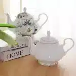 「雅瓷花影壶 · Gracebloom」 — 1.0L Real Bone China Teapot (45% Bone Content · Elegant Floral Painting · Dual-Use for Tea & Coffee · Gift-Ready Serving Vessel)