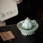 「青瓷南瓜壶 · Gourdshade」 — 130ml Pumpkin-Shaped Celadon Teapot (Vintage Chinese Style · Handmade Ceramic · Gongfu Brewing Vessel for Tie Guan Yin & Jasmine) - Image 3