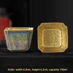 Modern colorful kiln special-shaped exhibition gold-plated PC kung fu teacup set Tianmo ancient single master tasting tea bowl - Image 6