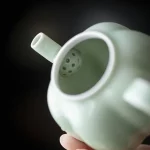 「青瓷南瓜壶 · Gourdshade」 — 130ml Pumpkin-Shaped Celadon Teapot (Vintage Chinese Style · Handmade Ceramic · Gongfu Brewing Vessel for Tie Guan Yin & Jasmine) - Image 4