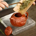 「岩香壶 · Rock Aroma」 — 210ml Master Handmade Yixing Teapot (Zisha Purple Clay · Dahongpao Filter Pot · Folk Artisan Work) - Image 4