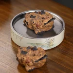 Yixing Purple Clay Bark Golden Toad Tea Pet Creative Tea Games Figurine Play Toys Statue Ornaments Tea Items Collection - Image 4