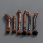 Vintage Carbonized Bamboo Root Teapot Pen Long Handle Easy To Clean Teaware Cleaning Brush Chinese Style Portable Teapot Brush