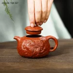 「岩香壶 · Rock Aroma」 — 210ml Master Handmade Yixing Teapot (Zisha Purple Clay · Dahongpao Filter Pot · Folk Artisan Work) - Image 3