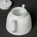 White porcelain sheep fat jade tea pot, ceramic household tea pot, single pot, Kung Fu tea set, side handle pot, Western style t - Image 3