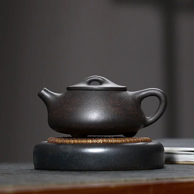 kf-S7c4e4b6eed2b4780b9cf1178e38f013ek 「砺影藏真 · Grindstone Form」 — 190ml Handcrafted Yixing Purple Clay Teapot | Ball Hole Filter for Gongfu Brewing · Famous Artisan Edition - Image 1