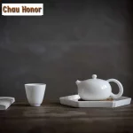 「扁影西施壶 · Flat Grace」 — 200ml Handmade Dehua White Porcelain Teapot (Flattened Xishi Form · Built-in Infuser · Minimalist Gongfu Kettle) - Image 2