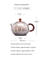 「葫芦喜壶 · Gourd Harmony」 — 280ml Handmade 999 Sterling Silver Teapot (Xishi Copper Core · Silver-Wrapped Body · Gourd Motif · Anti-Scalding Design) - Image 5