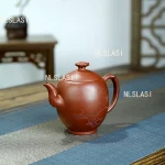 「香禽壶 · Incense Wing」 — 300ml Handmade Yixing Purple Clay Teapot (Raw Ore Purple Clay · 9-Hole Filter · Bird & Blossom Engraving) - Image 3