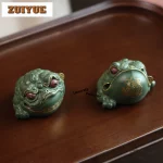 Yixing Purple Clay Toad Tea Pet Ancient Lucky Model Tea Figurine Play Toys Tea Statue Ornaments Supplies Workmanship Collection - Image 5