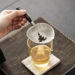 Purple Bamboo Handle Net Bag Tin Tea Strainer Fair Cup Filter Home Heat Insulation Anti-scald Tea Filter Net Teaware Accessories - Image 3
